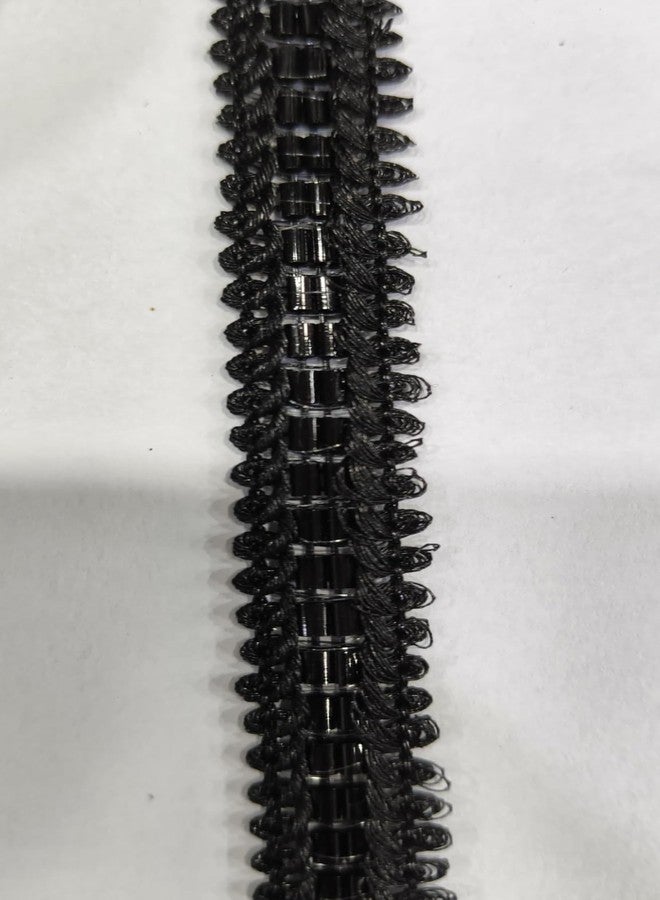 PREMDAS LACES PREMDAS LACE Net Fabric Katdana Nalki Lace for Saree's Border Finetage Pipe Lace for Dresses, Sarees, Lehenga, Suits, Blouses, Dupatta, Chunri and Craft (9meter) (Black) - Image 3